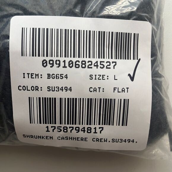 J Crew Cashmere shrunken crewneck sweater Size Large‎ Grey - Picture 3 of 7